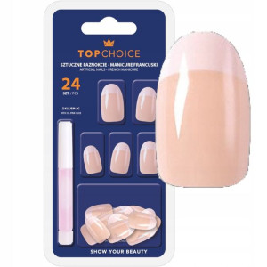 TOP CHOICE SZTUCZNE PAZNOKCIE 74141 french + klej