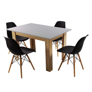 Zestaw stół Modern 120 GS i 4 krzesła Milano czarne