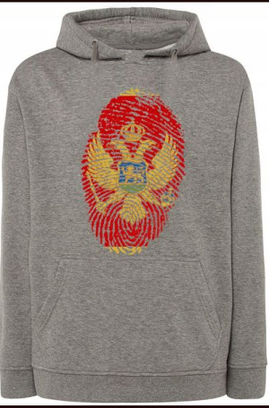 Czarnogóra Flaga Odcisk Męska Bluza Kaptur r.XS