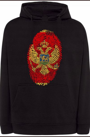 Czarnogóra Flaga Odcisk Męska Bluza Kaptur r.XXL