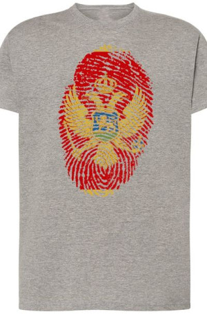 Czarnogóra Flaga Odcisk Męski T-Shirt Rozm.XS