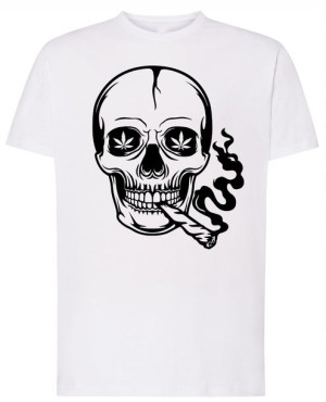 Czaszka Weed T-shirt Męski Modny Rozm.L