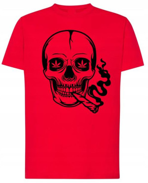 Czaszka Weed T-shirt Męski Modny Rozm.L