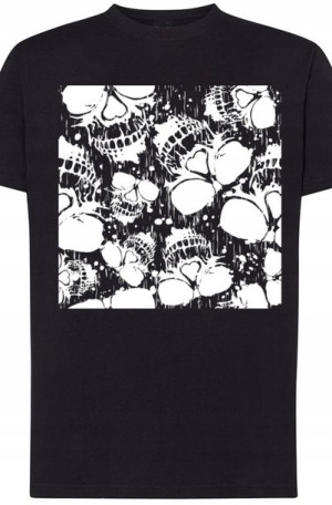 Czaszki Męski Modny T-Shirt Logo Nadruk Rozm.M