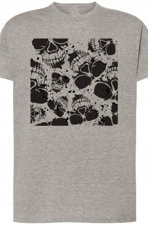 Czaszki Męski Modny T-Shirt Logo Nadruk Rozm.XXL