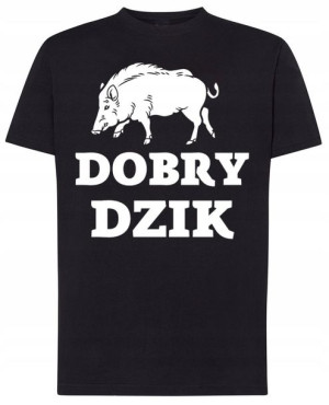 DOBRY DZIK Męski Modny T-shirt nadruk Rozm.4XL
