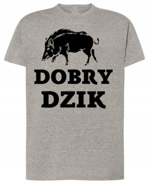 DOBRY DZIK Męski Modny T-shirt nadruk Rozm.S