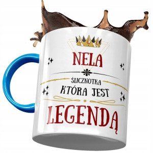 Kubek Błękitny Dla Neli Żony Koleżanki na Prezent
