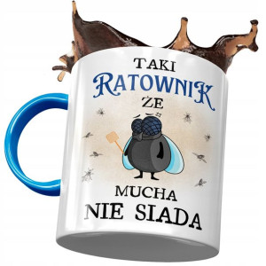 Kubek Błękitny Dla Ratownika że Mucha nie Siada