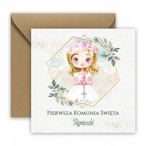 Zaproszenia Zaproszenie NA KOMUNIĘ ŚWIĘTĄ koperta