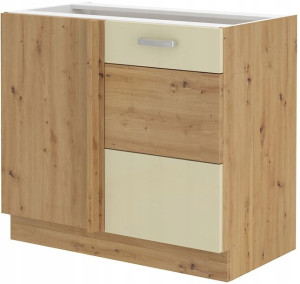 Szafka kuchenna narożna 105x60 dolna. Krem połysk