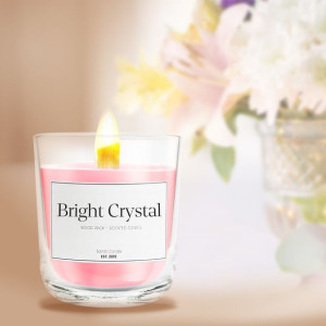 Bright Crystal - Świeca Zapachowa Perfumowana Sojowa - Drewniany Knot