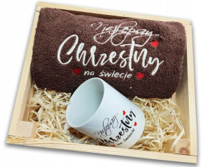 Prezent podziękowanie dla chrzestnych chrzest ślub