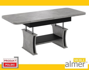 Ławostół L03 rozkładany do 160cm beton jasny czarny