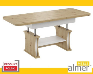 Ławostół L03 rozkładany do 170cm dąb artisan + biały