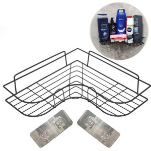 Półka Łazienkowa Narożna Samoprzylepna Czarna