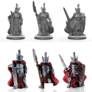 Zestaw 3 Szarych Figurek Rpg - Seria Humanoidy - Paladyni 25 Mm