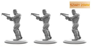 Zestaw 3 Szarych Figurek Rpg - Seria Humanoidy - Wojownik Z Kuszą 25 Mm
