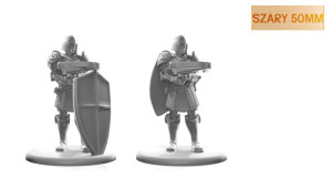 Zestaw 2 Szarych Figurek Rpg - Seria Humanoidy - Kusznik 50 Mm