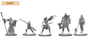 Zestaw 5 Szarych Figurek Na Kampanię Rpg 25 Mm
