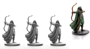 Zestaw 3 Figurek Rpg Z Podkładem - Seria Humanoidy - Łowca Człowiek 25 Mm