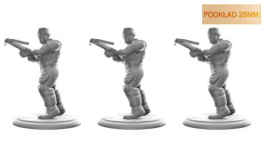 Zestaw 3 Figurek Rpg Z Podkładem - Seria Humanoidy - Wojownik Z Kuszą 25 Mm