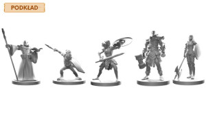 Zestaw 5 Figurek Z Podkładem Na Kampanię Rpg 25 Mm