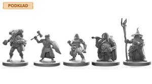 Drużyna Krasnali - Zestaw 5 Figurek Z Podkładem Na Kampanię Rpg 25 Mm