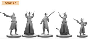 Rewolwerowcy - Zestaw 5 Figurek Z Podkładem Na Kampanię Rpg 25 Mm