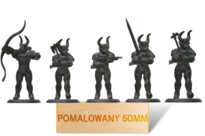 Zestaw 5 Pomalowanych Figurek Rpg - Seria Humanoidy - Byk Wojownik 50 Mm