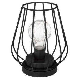 Lampa Micro LED MADI metalowy drut czarna h-17cm