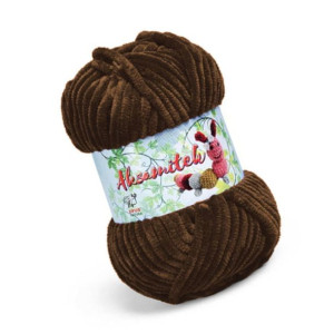 Włóczka Opus Aksamitek - 217 Brązowy - pluszowa 50gr/60mt
