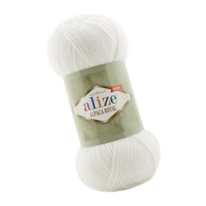 Włóczka Alize Alpaca Royal New - 55 Biały (Alpaka + Wełna)