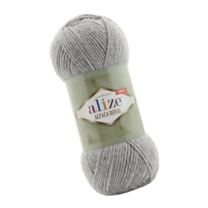 Włóczka Alize Alpaca Royal New - 21 Popielaty (Alpaka + Wełna)