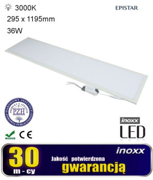Panel led 120x30 36w lampa sufitowa slim kaseton 3000k ciepła