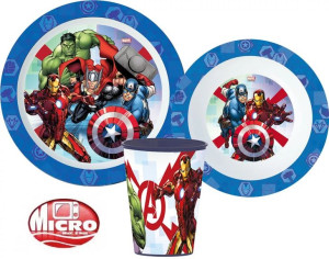 AVENGERS Zestaw Obiadowy DZIECIĘCY  3w1 Kubek Talerze