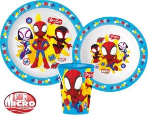 Spiderman Zestaw Obiadowy DZIECIĘCY 3w1 Kubek Talerze