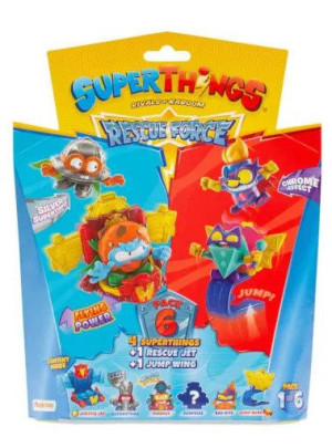 SUPERTHINGS 4 Figurki + 2 Pojazdy RESCUE FORCE s10 Pack1of6 MAGIC BOX