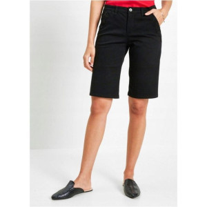 Bonprix Czarne Casualowe Spodenki Bermudy Z Haftem Kieszenie 46-48 935205