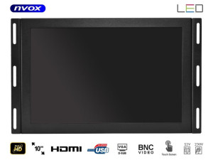 Monitor dotykowy ips open frame led 10cali full hd vga hdmi usb av 12v 230v