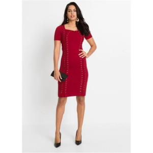 Bonprix Czerwona Krótka Ołówkowa Dopasowana Sukienka Bodycon 32-34 936250