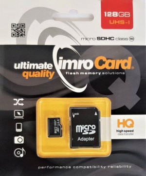 KARTA PAMIĘCI MicroSD 128GB CL10 IMRO + Adapter