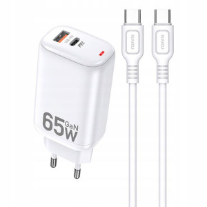 Szybka Ładowarka Usb Usb-c 65w Pd Qc 3.0 Gan Kabel