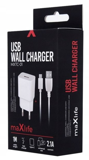 Ładowarka sieciowa Zasilacz 2.1A +kabel TYP C USB
