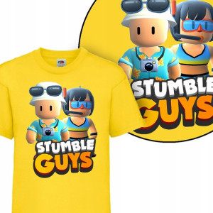T-shirt Dziecięcy Stumble Guys Mix Wzory - 122 Cm