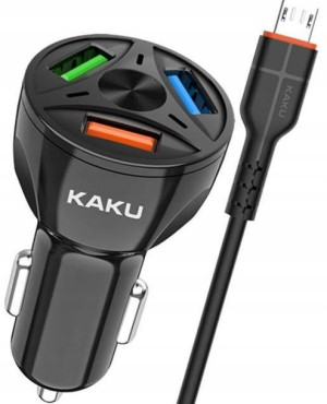 Kaku Ładowarka Samochodowa Qc 3.0 +kabel Micro Usb