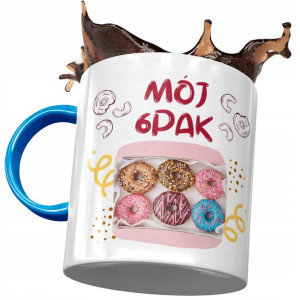 Kubek Błękitny Śmieszny Mój 6pak Prezent