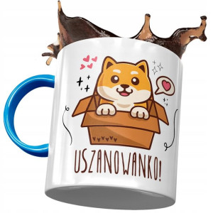 Kubek Błękitny Śmieszny Uszanowanko Prezent