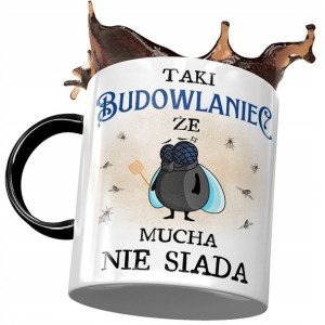 Kubek Czarny Budowlańca Takiego że Mucha nie Siada