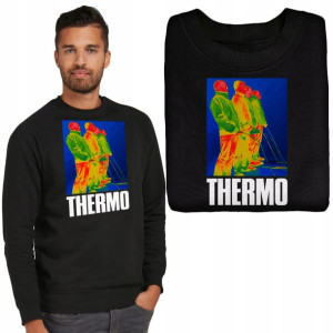 MĘSKA Bluza CZARNA THERMO Wiele WZORÓW MiX - M